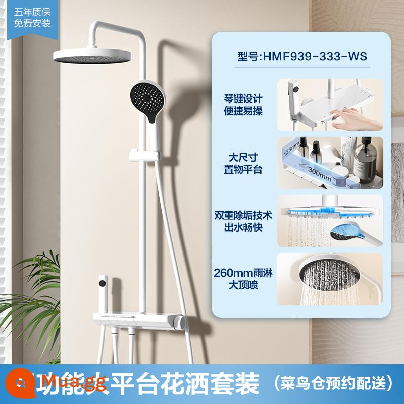 Bộ bảo quản và tẩy cặn vòi sen phím đàn piano Hengjie Y55 - [Dome Spray·Piano Key·Morning White] Vòi sen phím đàn piano Yunyue Y56 (HMF939-333-WS)