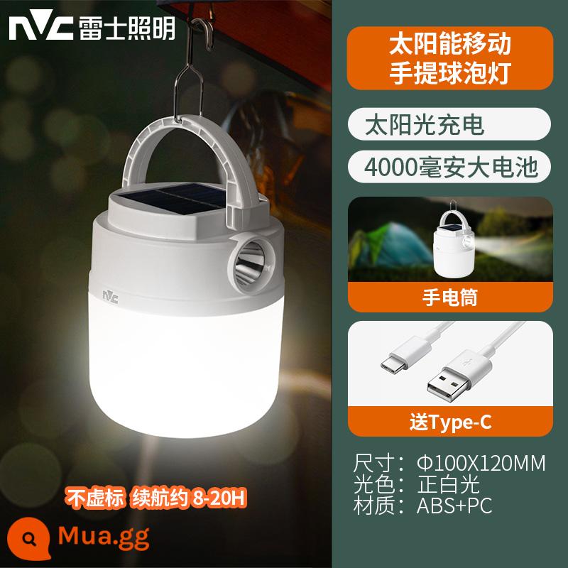 NVC chiếu sáng led đèn cắm trại ngoài trời siêu sáng siêu dài pin sạc lều cắm trại chiếu sáng khẩn cấp đèn nhà mất điện - Đèn cắm trại sạc năng lượng mặt trời + USB - hạt đèn siêu sáng - pin 4000 mAh