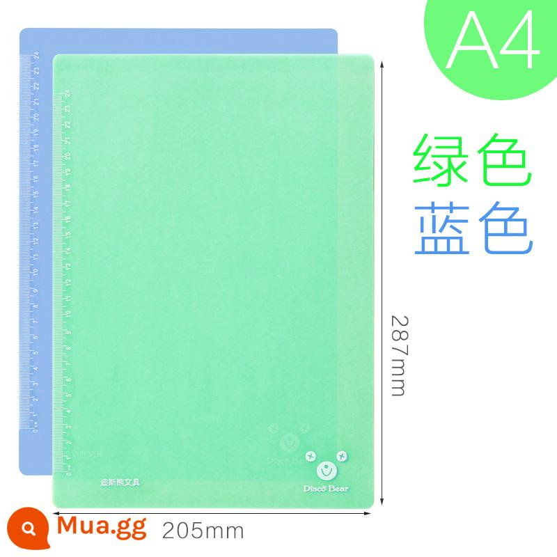 Bảng giấy để bàn A4 học sinh tiểu học sử dụng bảng viết silicon mềm cho kỳ thi này viết đặc biệt khổ lớn A3 bằng nhựa trong suốt dày giấy kiểm tra bảng trẻ em dễ thương bảng viết thư pháp nhỏ tươi Hàn Quốc - A4 (xanh dương + xanh lá cây)