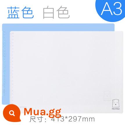 Bảng giấy để bàn A4 học sinh tiểu học sử dụng bảng viết silicon mềm cho kỳ thi này viết đặc biệt khổ lớn A3 bằng nhựa trong suốt dày giấy kiểm tra bảng trẻ em dễ thương bảng viết thư pháp nhỏ tươi Hàn Quốc - A3 (xanh + trắng)
