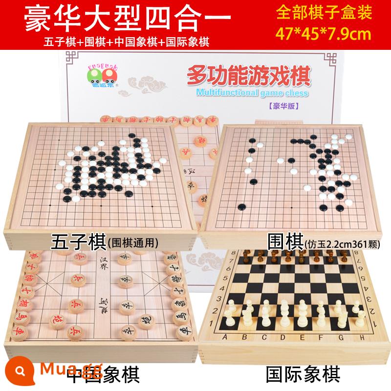 Lớn Backgammon Bay Cờ đam Trẻ Em Giáo Dục Sớm Xếp Hình Cờ Vua Đa Năng Học Sinh Tiểu Học Quà Tặng Sinh Nhật Đồ Chơi - [Sang trọng cỡ lớn] Bốn trong một (Wuweixiang International)