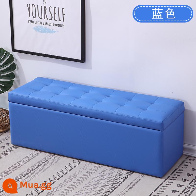 Cửa hàng quần áo sofa băng ghế dự bị lưu trữ phù hợp phòng phân còn lại phân giày cửa hàng thay đổi phân giày dài bệ da bến tàu - màu xanh da trời