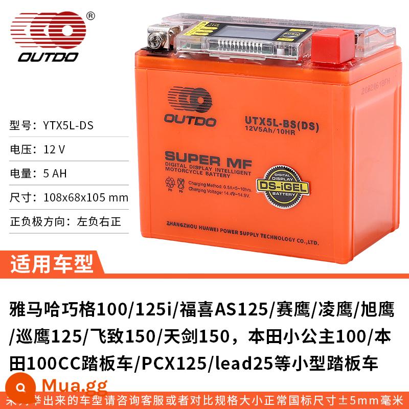 Ắc quy xe máy Otedo 12v không cần bảo trì 7A9A Haojue Suzuki 125 xe tay ga phổ thông chùm cong xe máy 5A - 2. Pin gel đẳng cấp thế giới YTX5L-BS (12V5AH)