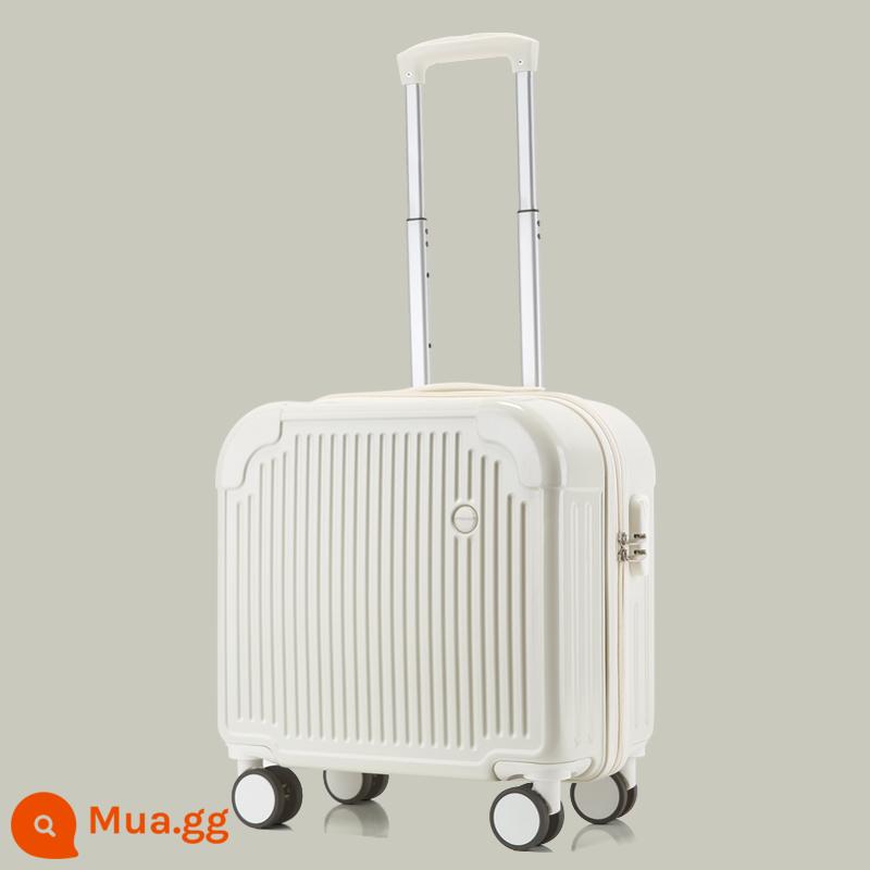 Nhỏ 18 inch hành lý nữ ánh sáng nội trú xe đẩy trẻ em im lặng đa năng bánh xe đi công tác khoảng cách ngắn vali 20 - Sữa tươi màu trắng