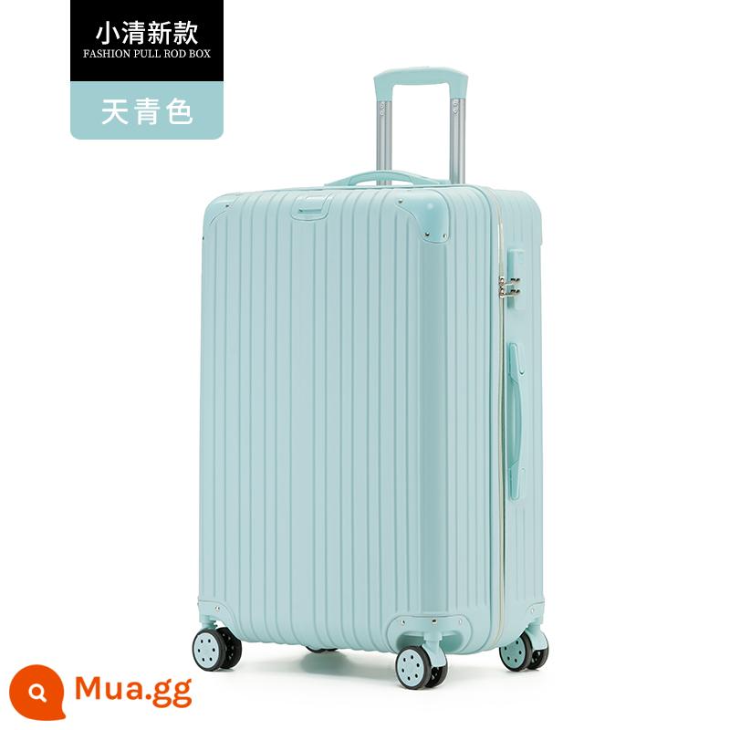 Vali nữ bền đẹp tân sinh viên nội trú mật khẩu vali nhỏ 20 inch vali da xe đẩy nam - Màu xanh thời trang/918