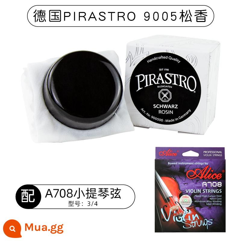 Đức nhập khẩu PIRASTRO nhựa thông đen chuyên nghiệp violon nhựa thông đàn nhị nhựa thông khối 9005 loạt chung - 9005 (nhựa thông đen) + Bộ dây đàn violin 3/4 Alice