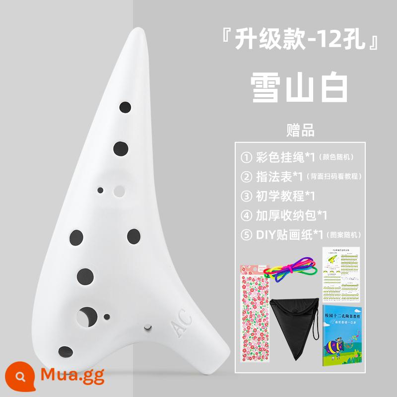 Ve Sầu Vàng Ocarina 12 Lỗ Nhựa Nhựa Alto C Giai Điệu 12 Lỗ AC Giai Điệu Ocarina Chống Rơi Học Sinh Người Mới Bắt Đầu - Nâng cấp alto trắng + quà tặng miễn phí + tài liệu giảng dạy + túi