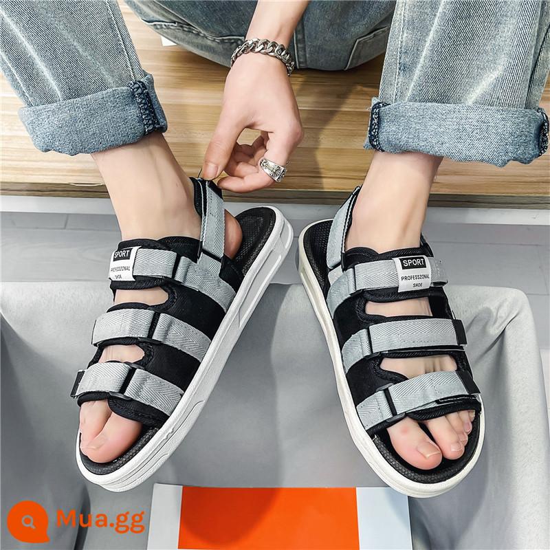 Sandals nam 2023 xu hướng thể thao chống trượt giày đi biển nam mới xì teen Việt Nam đế dày - [Phong cách đa năng] trắng xám