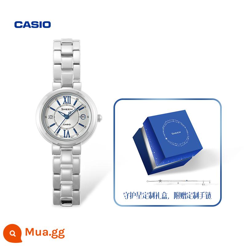 Cửa hàng hàng đầu của Casio SHE-4528 hộp quà tặng thủ công ngôi sao hộ mệnh Đồng hồ nữ mặt số nhỏ CASIO chính hãng - SHE-4528D-7AUPRS[hộp quà làm bằng tay]