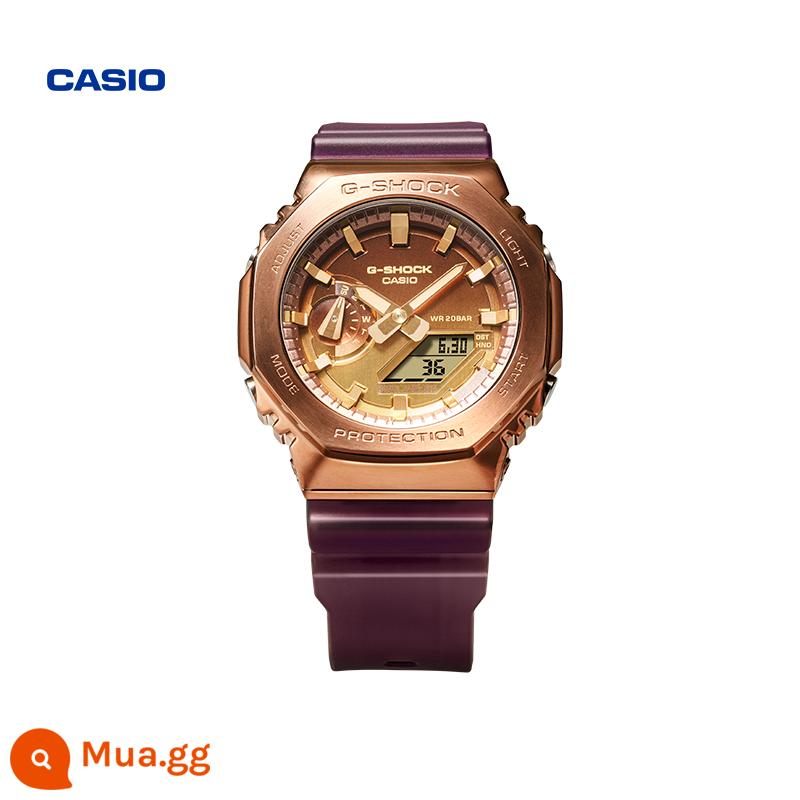 [Wang Hedi cùng phong cách] cửa hàng casio flagship GM-2100 Đồng hồ bát giác bằng kim loại Euro 8 CASIO G-SHOCK - GM-2100CL-5APR