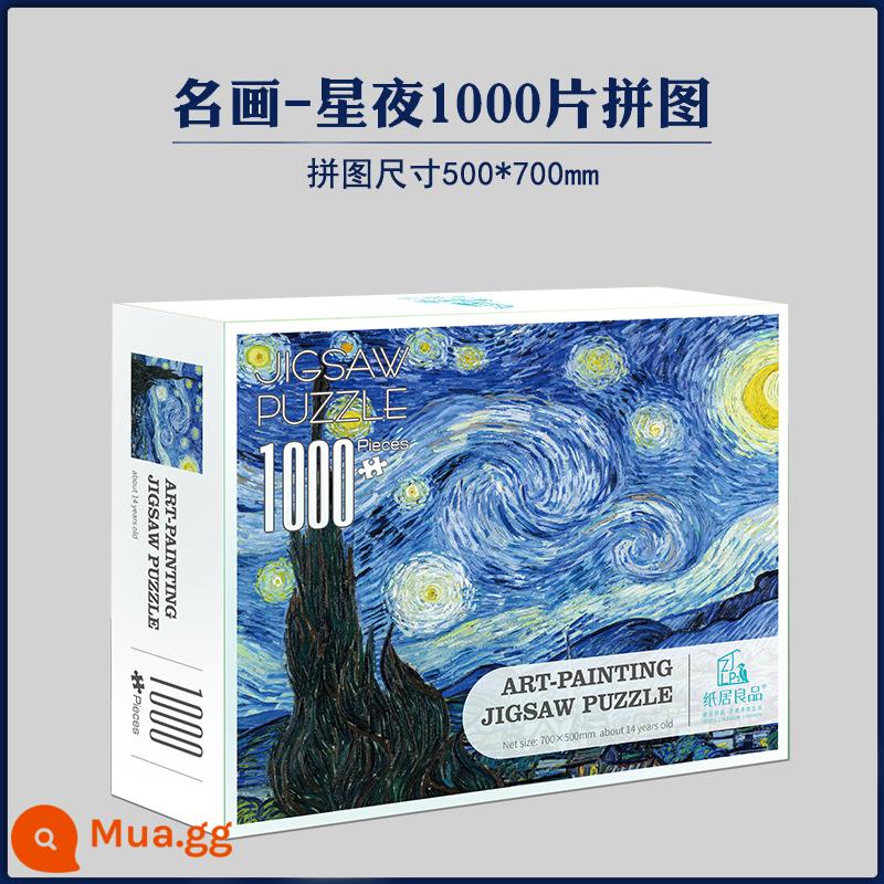 Đồ Chơi Ghép Hình 1000 Mảnh Người Lớn Giải Khó Bức Tranh Nổi Tiếng Thế Giới Mona Lisa Van Gogh Xếp Hình Đêm Trăng Đầy Sao 1981 - Cực lớn [1000 miếng] Đêm đầy sao