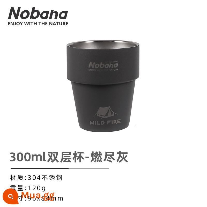 CLS Ngoài Trời Thép Không Gỉ 304 Cắm Trại Cốc Bộ 4 Cốc Cách Nhiệt Chống Bỏng Hai Lớp Cốc Cà Phê cốc Nước Bia Cốc - Cốc cắm trại hai lớp đốt tro