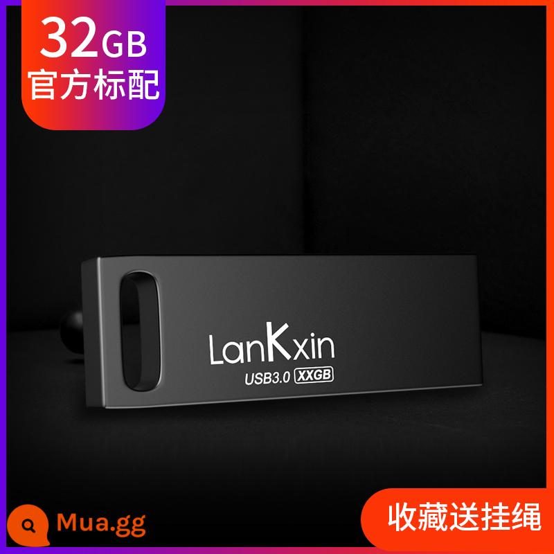 Lankexin tốc độ cao USB3.2 khắc tùy chỉnh 128G mã hóa máy tính mini di động bộ nhớ flash ổ đĩa flash UUSB chính hãng - Gun Black 32G 3.0 đọc 110M mỗi giây