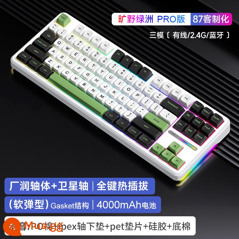 Wolf Spider F87 Bàn Phím Cơ RGB Tùy Chỉnh Cấu Trúc Đệm Full-Key Trao Đổi Nóng 3 Chế Độ Không Dây Bluetooth Trò Chơi - Ốc đảo hoang dã F87 Pro [Ba chế độ]