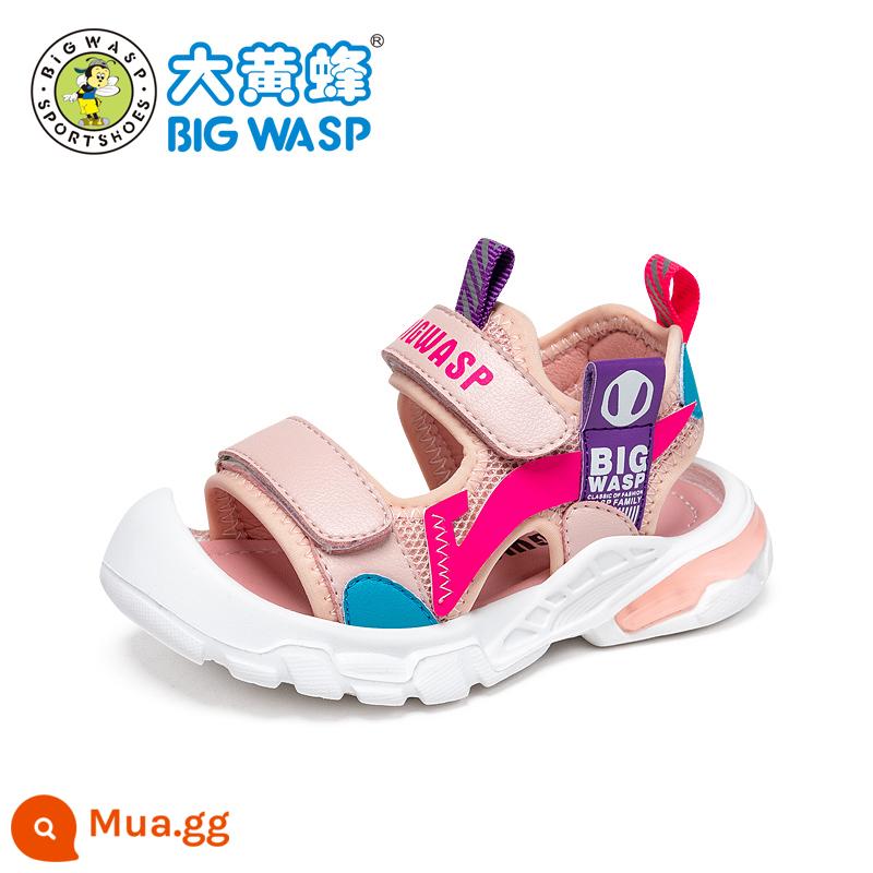 Bumblebee girl baby Baotou sandal mùa hè cho trẻ em một tuổi đế mềm giày chức năng chống trượt đế mềm cho trẻ em giày tập đi - Hồng 6891