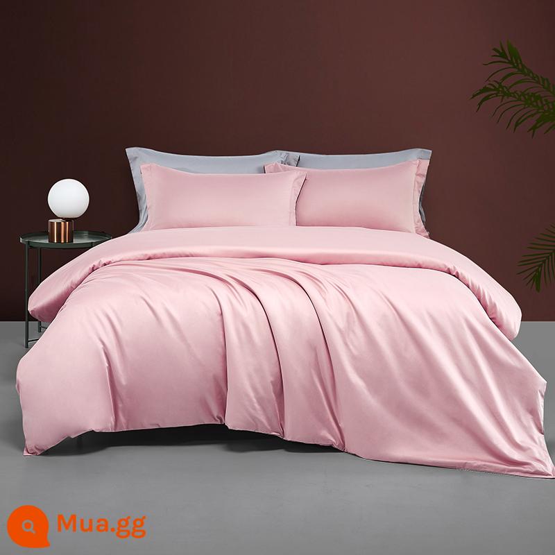 Luolai nhà dệt 100 con ngựa cotton satin vỏ chăn cotton ký túc xá sinh viên vỏ gối đơn giường bông nguyên chất màu sắc tinh khiết - Màu hồng (cotton pima satin 100 số lượng)