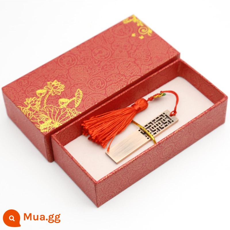 Ruyi 64G Đĩa U Doanh Nghiệp 32/16/8G Tùy Chỉnh Logo Phong Cách Trung Hoa Doanh Nghiệp Quà Cưới Sáng Tạo đèn LED Cổng USB - ③②g đồng đỏ đánh dấu-hộp màu đỏ