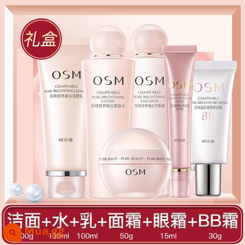 Osman Official Flagship Store Trang Web Chính Thức Chính Hãng Nước Sữa Bộ Làm Trắng Da Trị Mụn Dưỡng Ẩm Trọn Bộ Mỹ Phẩm Chăm Sóc Da Nữ - ㉙[Bộ 6 sản phẩm] sữa rửa mặt + nước + lotion + kem + hạt lăn + kem BB