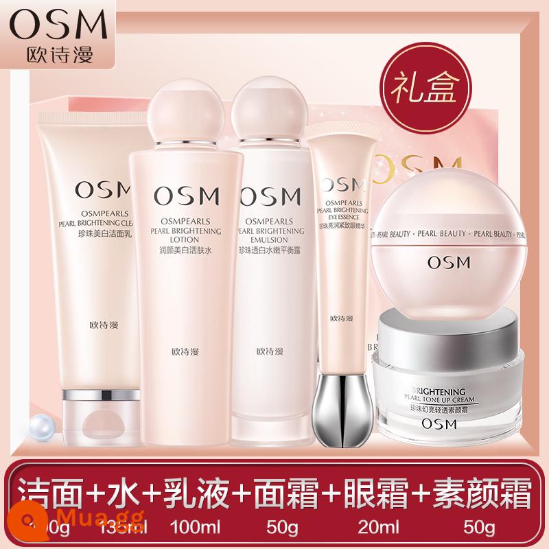 Osman Official Flagship Store Trang Web Chính Thức Chính Hãng Nước Sữa Bộ Làm Trắng Da Trị Mụn Dưỡng Ẩm Trọn Bộ Mỹ Phẩm Chăm Sóc Da Nữ - ㉘[Bộ 6 món] Sữa rửa mặt + Nước + Sữa dưỡng + Kem mặt + Kem mắt + Kem trang điểm