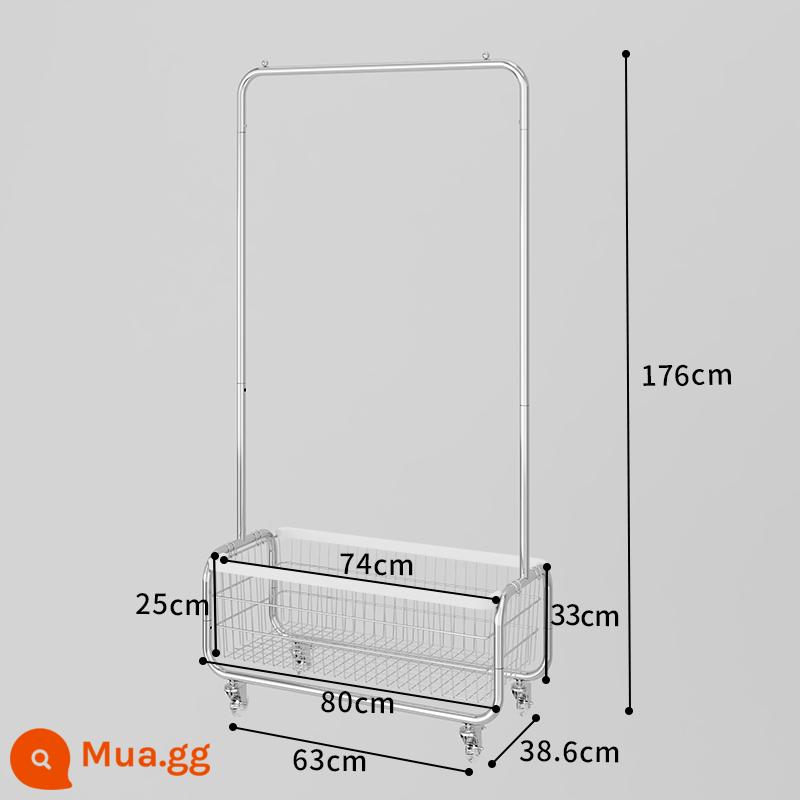 Màn hình hiển thị cửa hàng quần áo di động đứng trên sàn đặc biệt của phụ nữ treo màn hình quần áo có bánh xe mua sắm xe đẩy giá - Váy xanh đậm 80 [viền trắng + bánh pha lê]