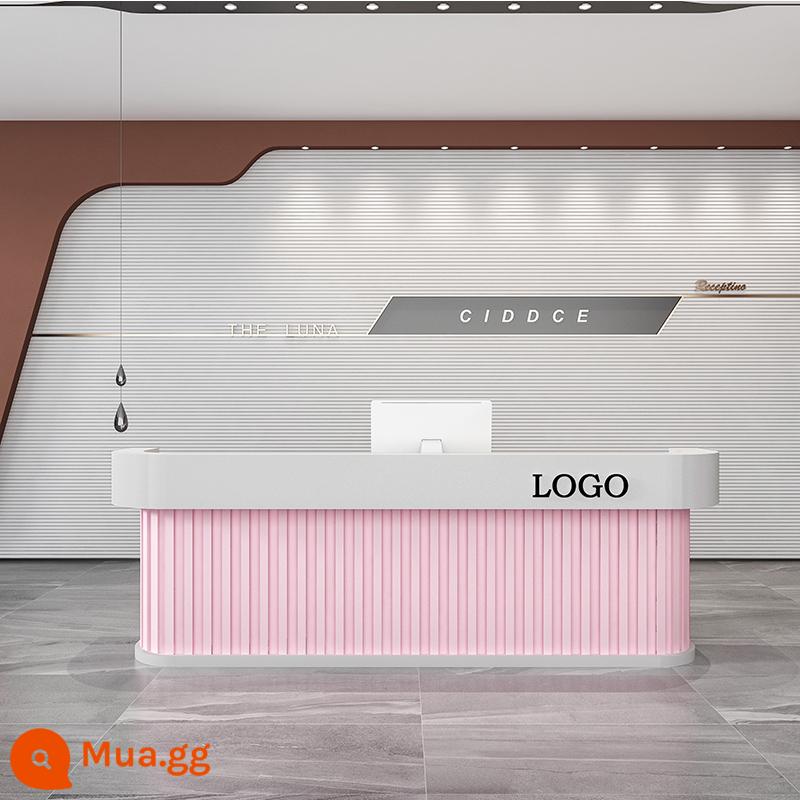 Công ty retro Bàn nghỉ Nhận Nền tảng Light Luxury Creative Bar Shop Cửa hàng quần áo cửa hàng quần áo quầy thu ngân tùy chỉnh quầy - trắng + hồng