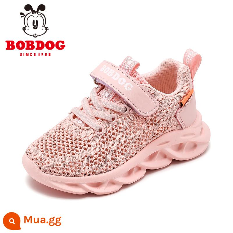 Giày bé gái Bobbean mẫu xuân thu giày lưới chống trượt giày lưới thoáng khí đế mềm giày daddy giày thể thao trẻ em nhẹ - Bột hoa quả 3002 đơn mạng