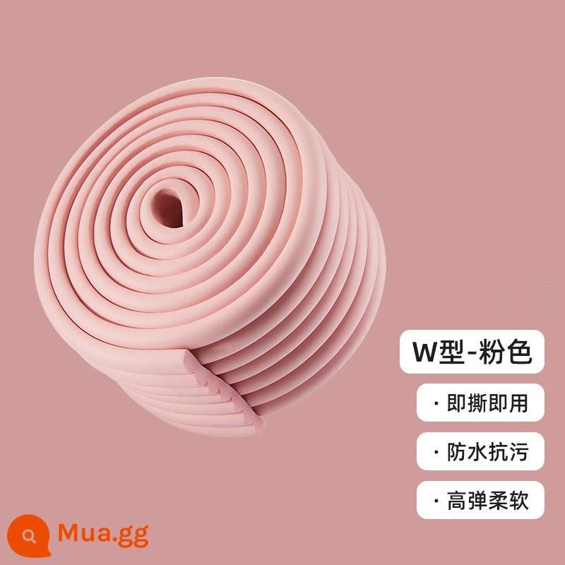 [Thành viên Tmall Uxian] Dải chống va chạm nhà trẻ em Jingqi 2 mét - Loại W màu hồng [mẫu dày không dính, độ đàn hồi và mềm mại cao]