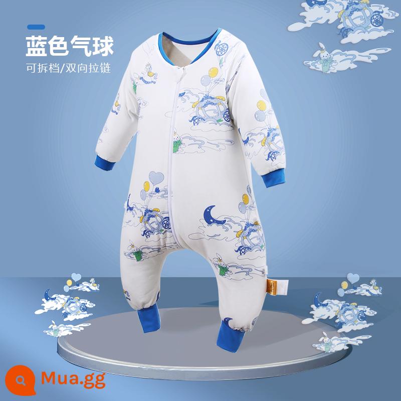 Túi ngủ cho bé Jingqi mùa xuân, mùa thu và mùa đông kẹp tóc trẻ em cotton chống đá chăn dày xẻ chân cho bé cotton nguyên chất phổ biến cho tất cả các mùa - Mẫu mùa xuân và mùa thu [nhiệt độ phòng khuyến nghị 15-25oC] màu xanh lam