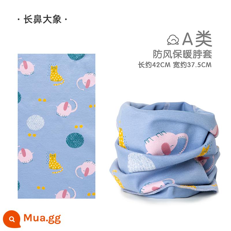 Jingqi Trẻ Em Khăn Choàng Mùa Đông Cho Bé Chống Gió Khăn Ấm Thu Đông Bé Trai Và Bé Gái Cotton Nguyên Chất Cho Bé Dễ Thương Quấn Cổ - voi vòi