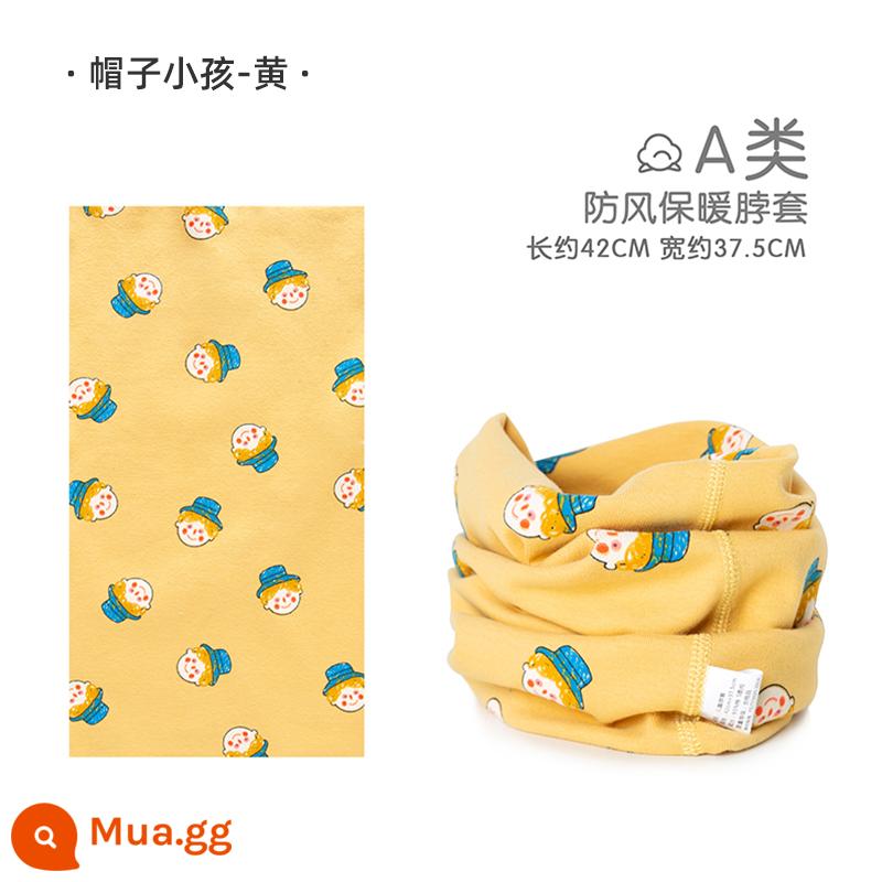 Jingqi Trẻ Em Khăn Choàng Mùa Đông Cho Bé Chống Gió Khăn Ấm Thu Đông Bé Trai Và Bé Gái Cotton Nguyên Chất Cho Bé Dễ Thương Quấn Cổ - Mũ trẻ em màu vàng