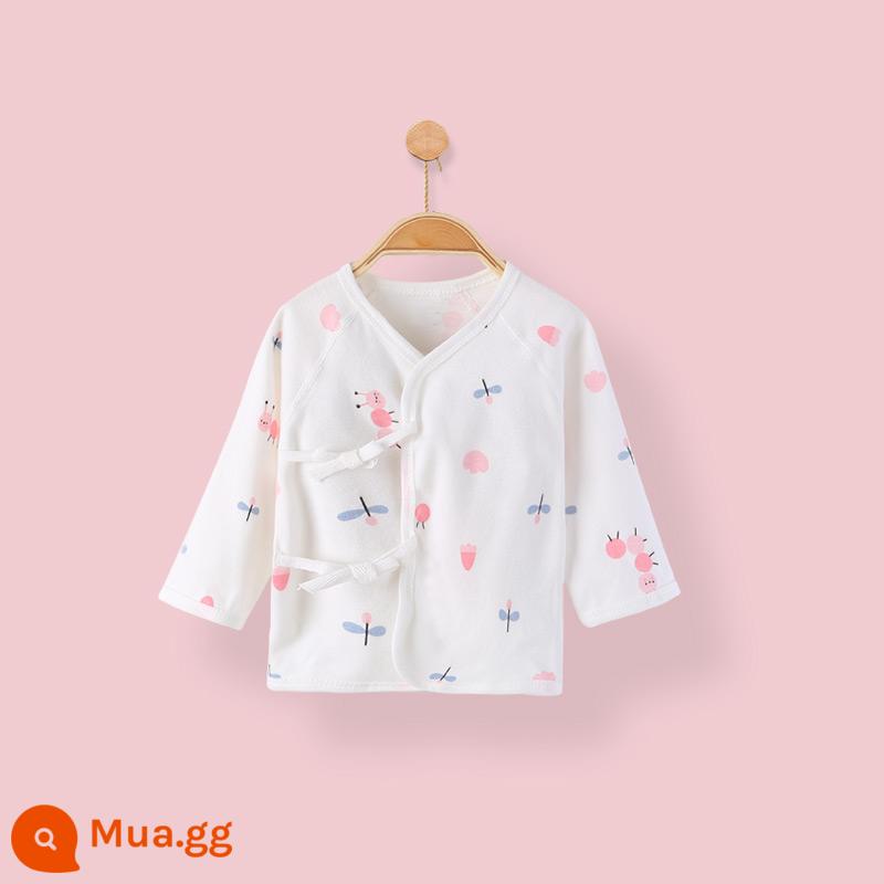 Quần áo sơ sinh cotton nguyên chất tay dài nửa lưng bé sơ sinh áo nhà sư quần áo mùa xuân quần lót - sâu bướm