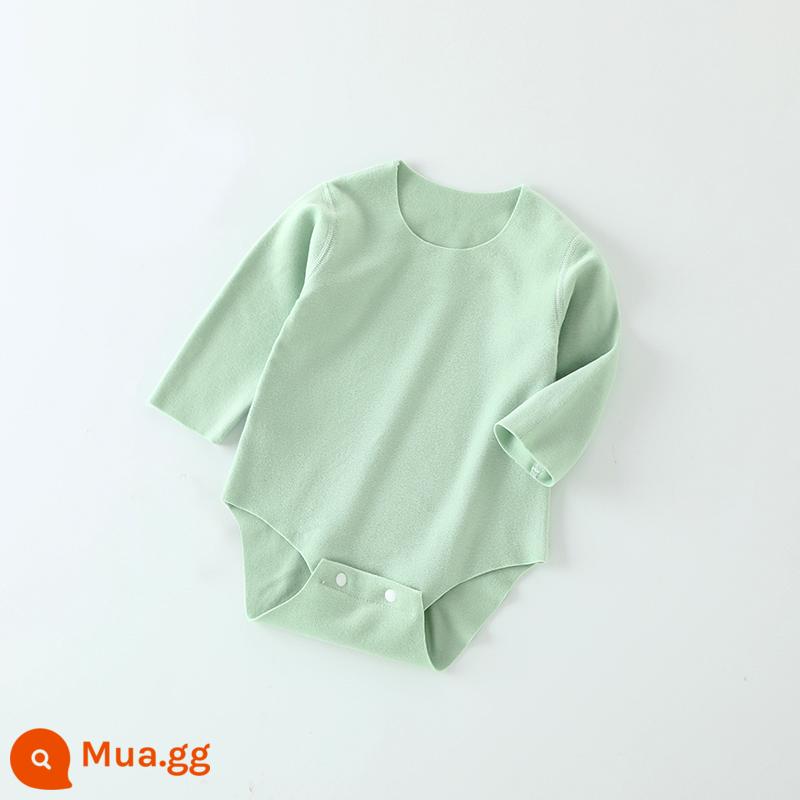 Velvet nhung em bé dài -Sleeved quần áo rắm nam sinh trẻ em đồ lót đồ lót, ấm và ấm của em bé hình tam giác với quần áo cơ thể - xanh tươi