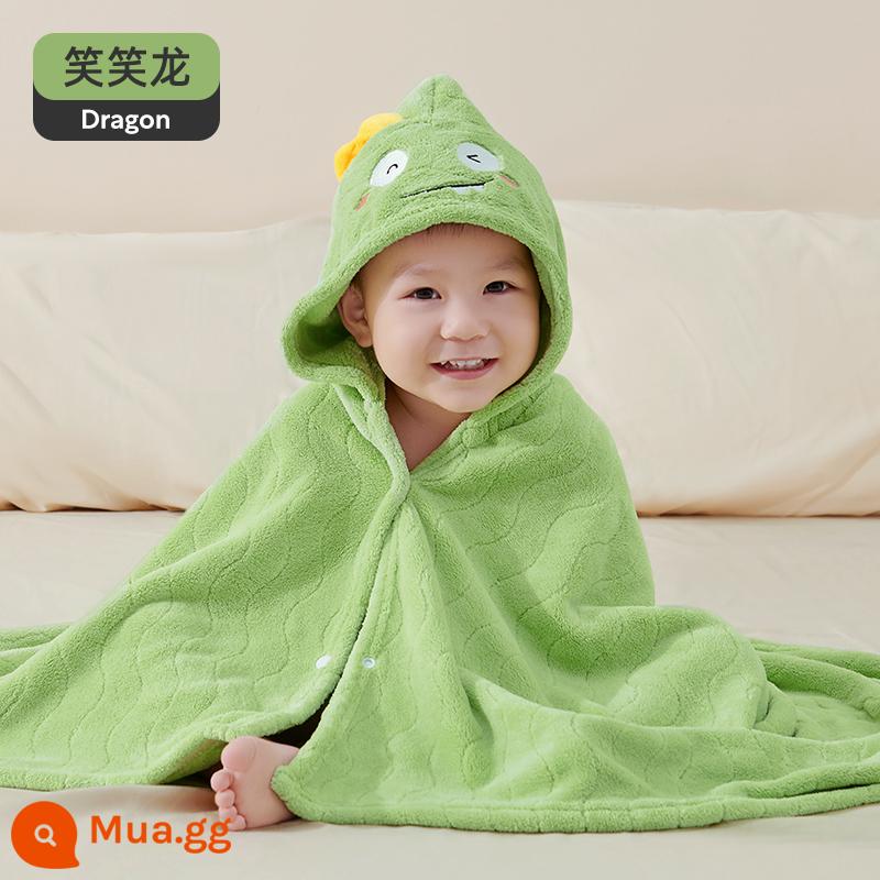 Khăn tắm trẻ em Jingqi Khăn tắm có mũ trùm đầu bằng nhung san hô siêu mềm hơn cotton nguyên chất để tắm cho bé, cả bé trai và bé gái đều mặc được - 80x120cm[kiểu trùm đầu] Xiaoxiaolong