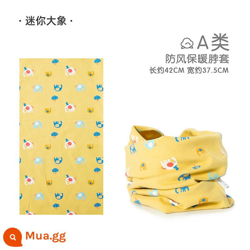 Jingqi Trẻ Em Khăn Choàng Mùa Đông Cho Bé Chống Gió Khăn Ấm Thu Đông Bé Trai Và Bé Gái Cotton Nguyên Chất Cho Bé Dễ Thương Quấn Cổ - con voi nhỏ