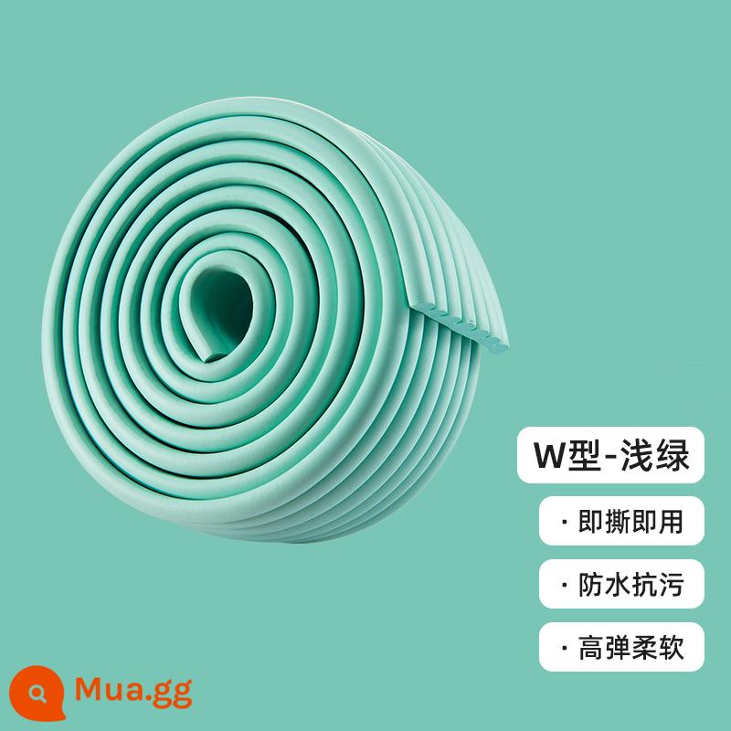 [Thành viên Tmall Uxian] Dải chống va chạm nhà trẻ em Jingqi 2 mét - Loại W màu xanh nhạt [mẫu dày không dính, độ đàn hồi và mềm mại cao]