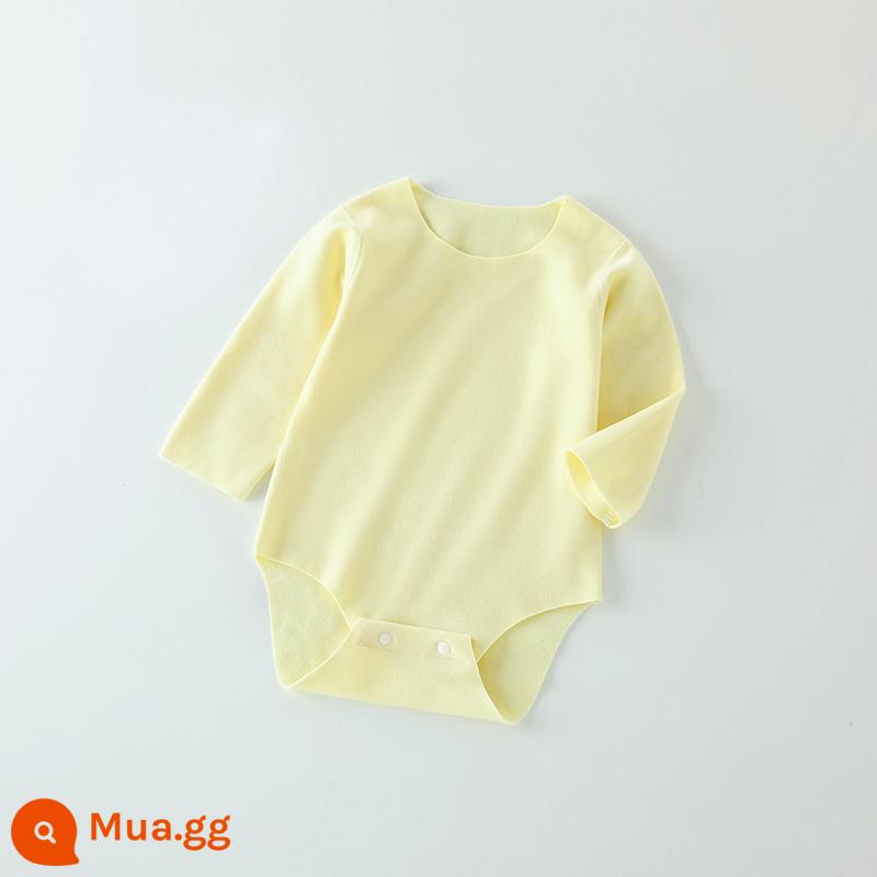 Velvet nhung em bé dài -Sleeved quần áo rắm nam sinh trẻ em đồ lót đồ lót, ấm và ấm của em bé hình tam giác với quần áo cơ thể - Màu vàng sữa