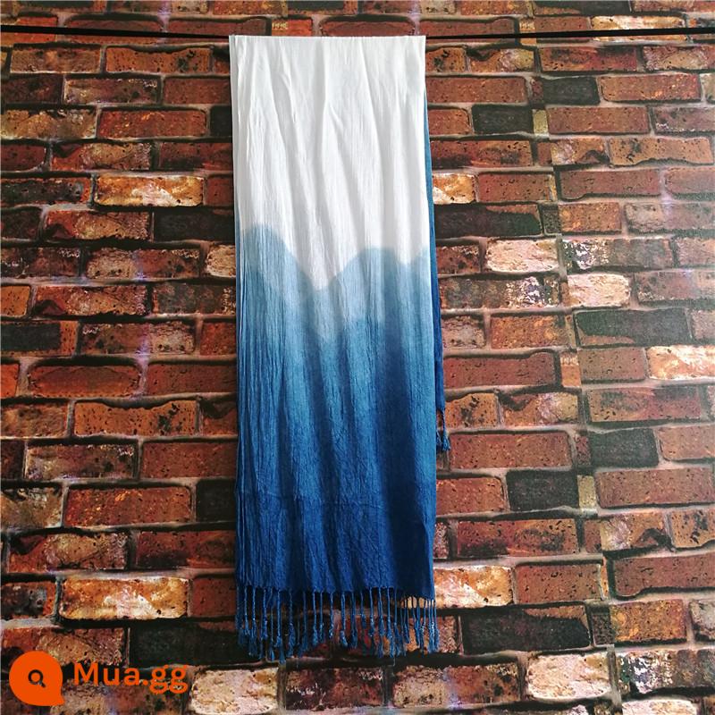 Zhandan Yunnan Dali khăn tinh khiết Handmade Bai Tu Dye Blue Dân tộc Wind Wind Walling nam và Phụ nữ khăn quàng cổ - Cangshan + bao bì tinh tế