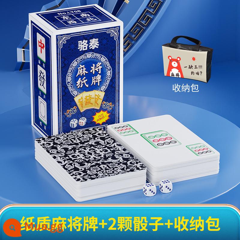 Solitaire Mahjong Poker Cards Di Động Nhà Dày Bền Du Lịch Nhựa Chống Thấm Nước Chim Sẻ 144 Đặc Biệt Solitaires - 1 cặp gạch mạt chược bằng giấy phiên bản rộng + túi đựng di động/xúc xắc miễn phí*2