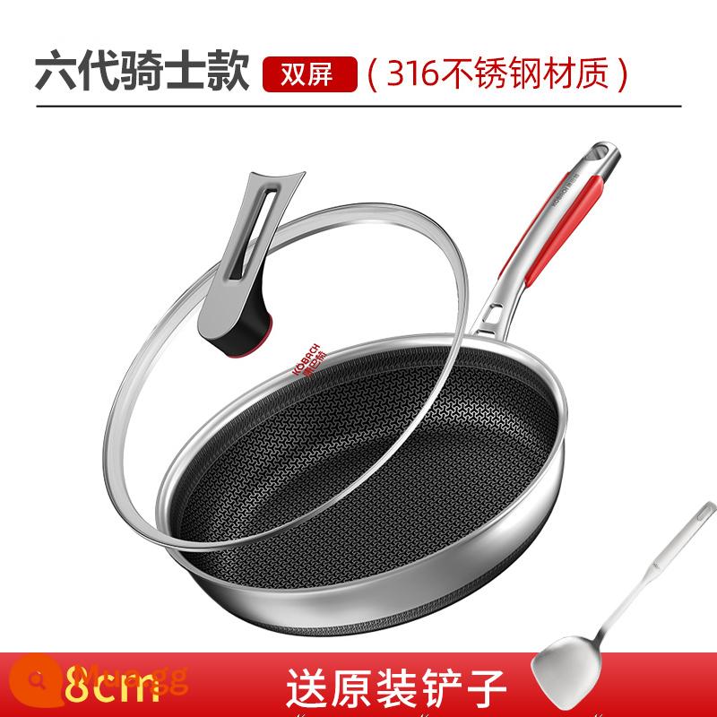 Chảo non -stick của Kangbach, nồi phẳng, chảo rán, 316 thép không gỉ thứ năm -phát triển thứ sáu hàng chảo Đức - ★22 Chảo phong cách hiệp sĩ 28cm + Xẻng miễn phí