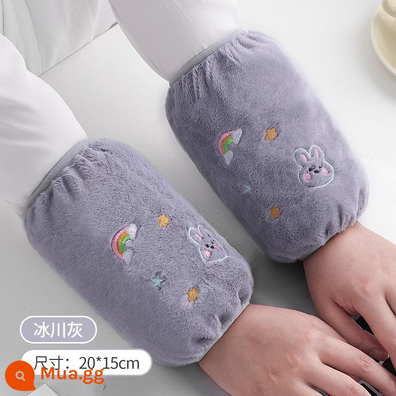 Tay áo nữ mùa thu đông ins triều làm việc dễ thương thời trang người lớn cá tính tay áo nam cotton nguyên chất tay ngắn tay áo - sông băng màu xám