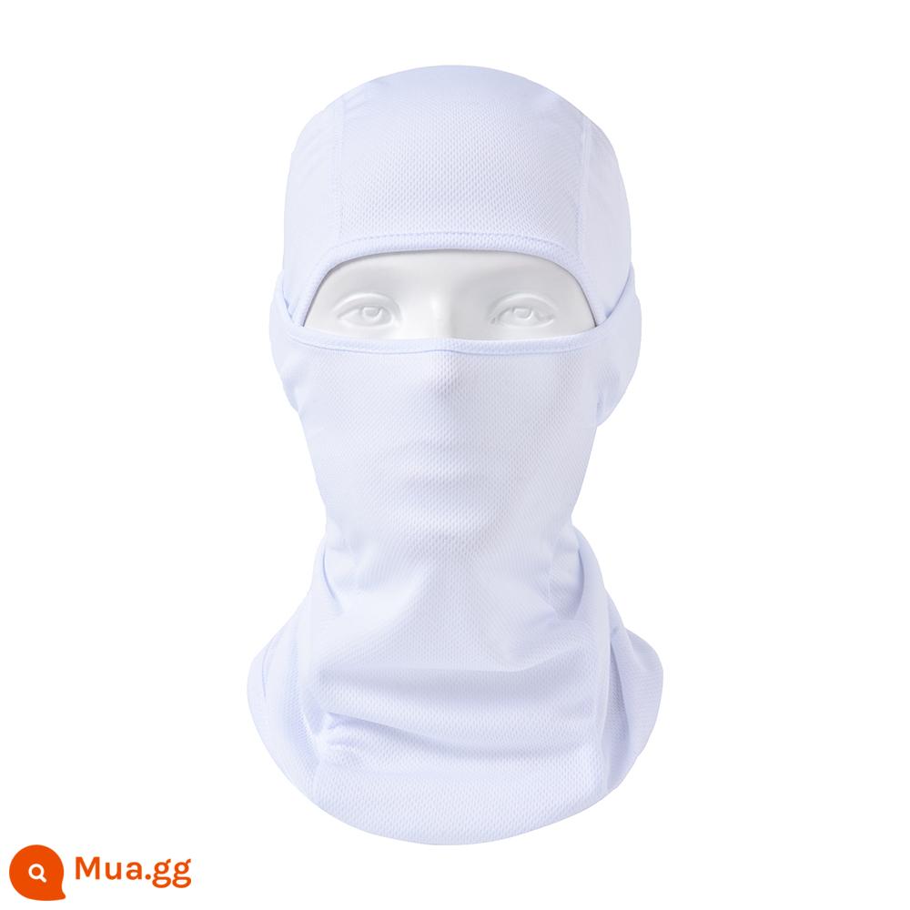 Ngụy trang cổ che mùa hè cưỡi mũ băng lụa turban chống bụi yếm chống nắng nam câu cá mặt nạ che mặt áo chui đầu mũ - Màu trắng đi kèm với một đôi tay áo băng