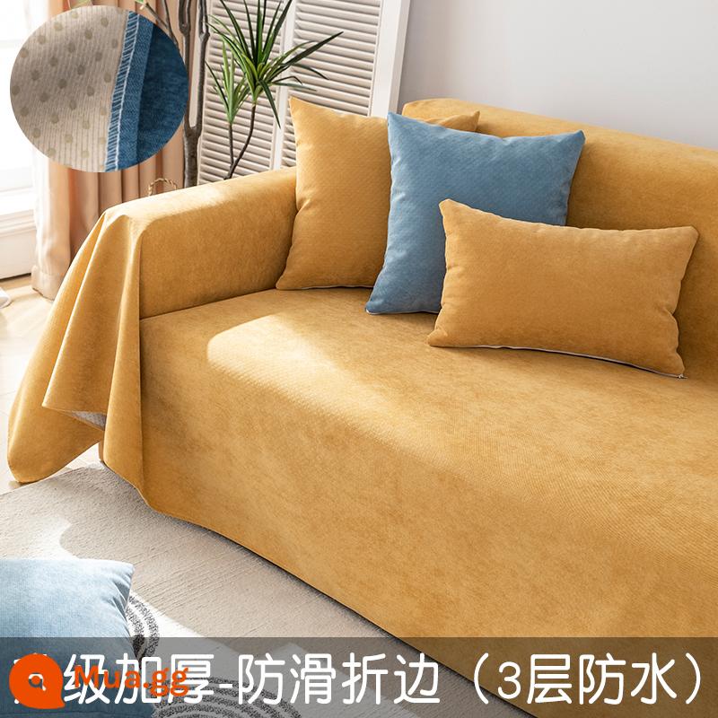 Chống dính tóc chống thấm nước chống chó mèo cào ghế sofa bốn mùa phổ quát chống trượt toàn bộ khăn phủ ngăn nước tiểu bao gồm tất cả - Nghệ (vải mới nâng cấp năm 2023)