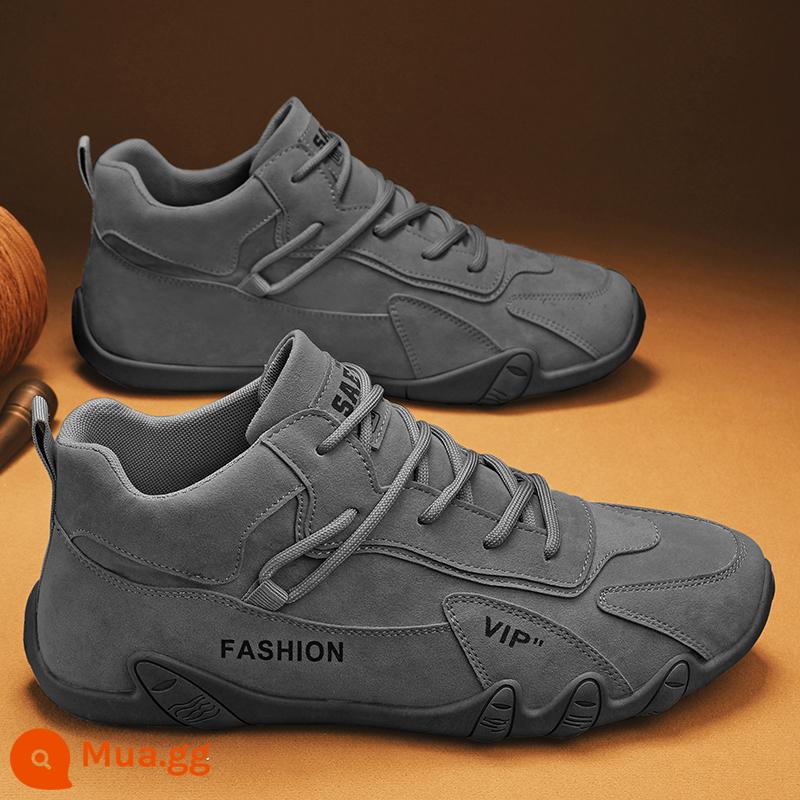 Bảo hiểm lao động mùa thu và mùa đông mới Giày nam Anti -slip Xây dựng Dry Living Shoe Giày Thể thao Thể thao Thể thao ngoài trời nam - AD306 màu xám