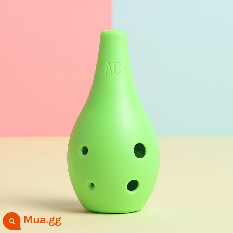 Ocarina 6 lỗ nhựa ac alto C-tune người mới bắt đầu cấp 6 lỗ nhựa chống đổ cây cao su cho trẻ em học sinh nhạc cụ - Nhựa 6 lỗ AC-dọc [xanh]