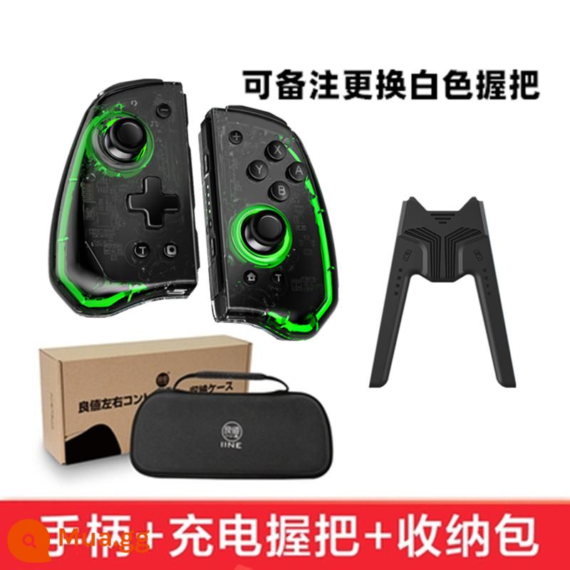 Giá trị tốt Nintendo Switch/OLED Pokémon Zhu Zihong Thiết kế chương trình Bộ điều khiển không dây Bluetooth tự động Burst NS - Thế hệ thứ hai Elite Trong suốt Màu đen + V Charge + Túi