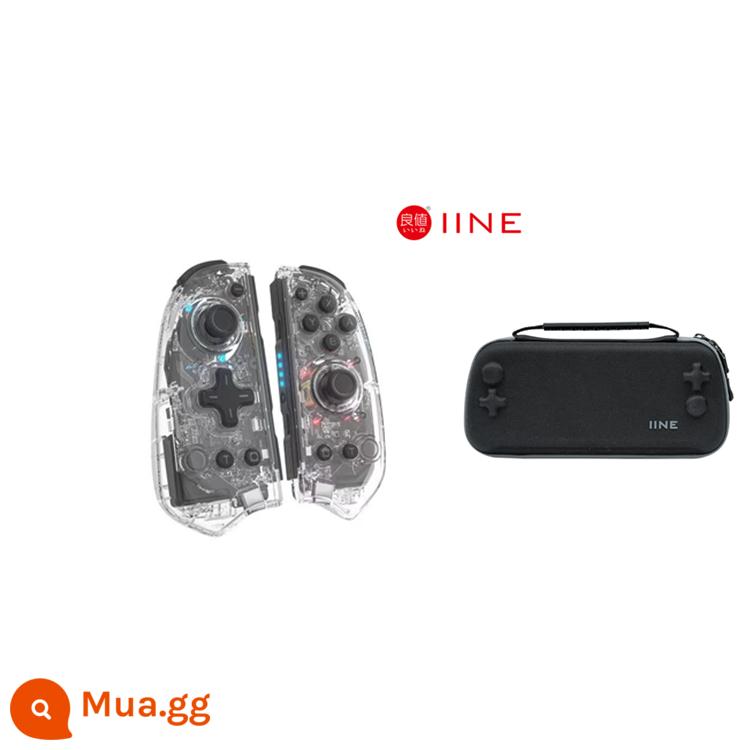 Giá trị tốt Nintendo Switch/OLED Pokémon Zhu Zihong Thiết kế chương trình Bộ điều khiển không dây Bluetooth tự động Burst NS - Tay cầm nhỏ trong suốt có giá trị tốt + Túi có giá trị tốt