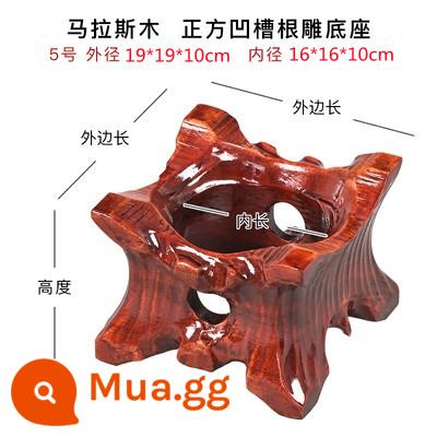 Gốc gỗ chạm khắc gỗ chắc chắn khung trang trí đá lạ ấm trà cây cảnh bình hoa lưu vực lư hương tượng Phật có rãnh Taishan đế đá - Hình vuông 6, dài cạnh 19cm, cao 10cm