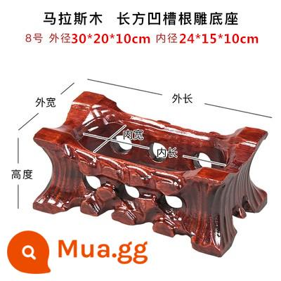 Gốc gỗ chạm khắc gỗ chắc chắn khung trang trí đá lạ ấm trà cây cảnh bình hoa lưu vực lư hương tượng Phật có rãnh Taishan đế đá - Hình chữ nhật size 6, dài 30, rộng 20, cao 10cm