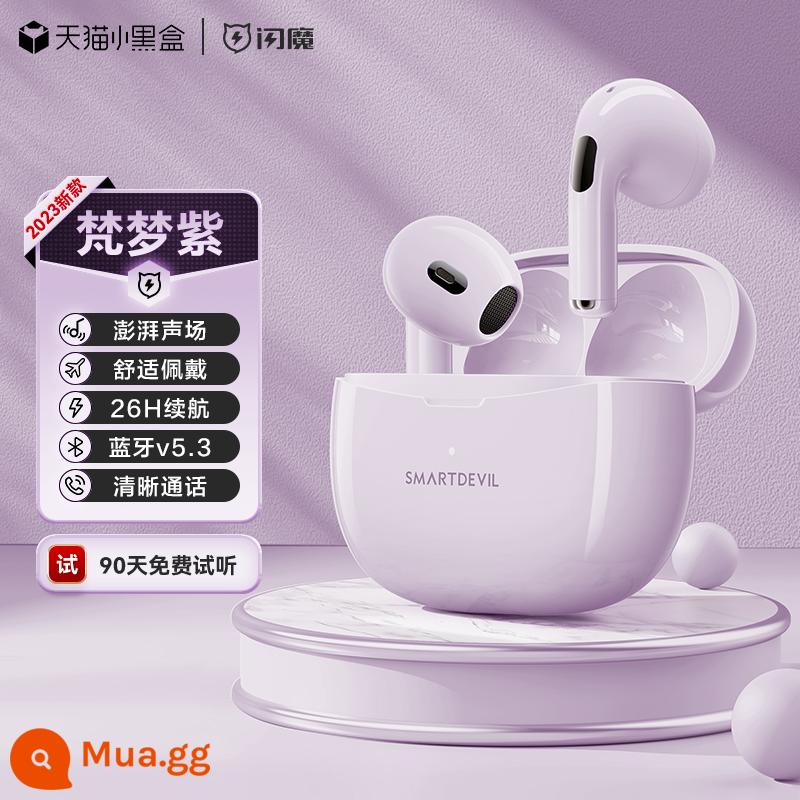 Shanmo E05S Tai nghe Bluetooth bán trong tai không dây mẫu mới 2023 phù hợp cho Apple Huawei Xiaomi giảm tiếng ồn cao cấp cho nữ - Phiên bản mới 2024 [Fan Meng Purple] Hiệu ứng âm thanh không gian toàn cảnh Dolby ❤ Cuộc gọi rõ ràng ❤ Chế độ trò chơi ❤