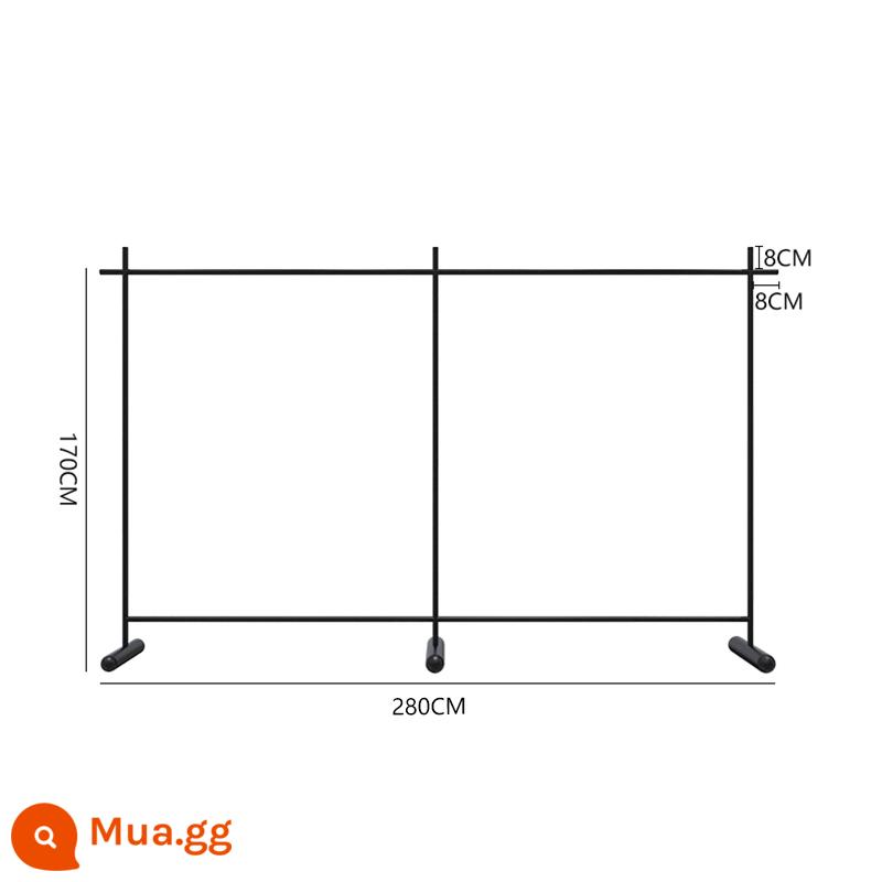 Cửa hàng quần áo màu đen giá treo trưng bày treo sàn Kệ Nakajima cửa hàng quần áo nam và nữ giá thép không gỉ đặc biệt - Chân đế hình trụ màu đen dài 280cm cao 170cm